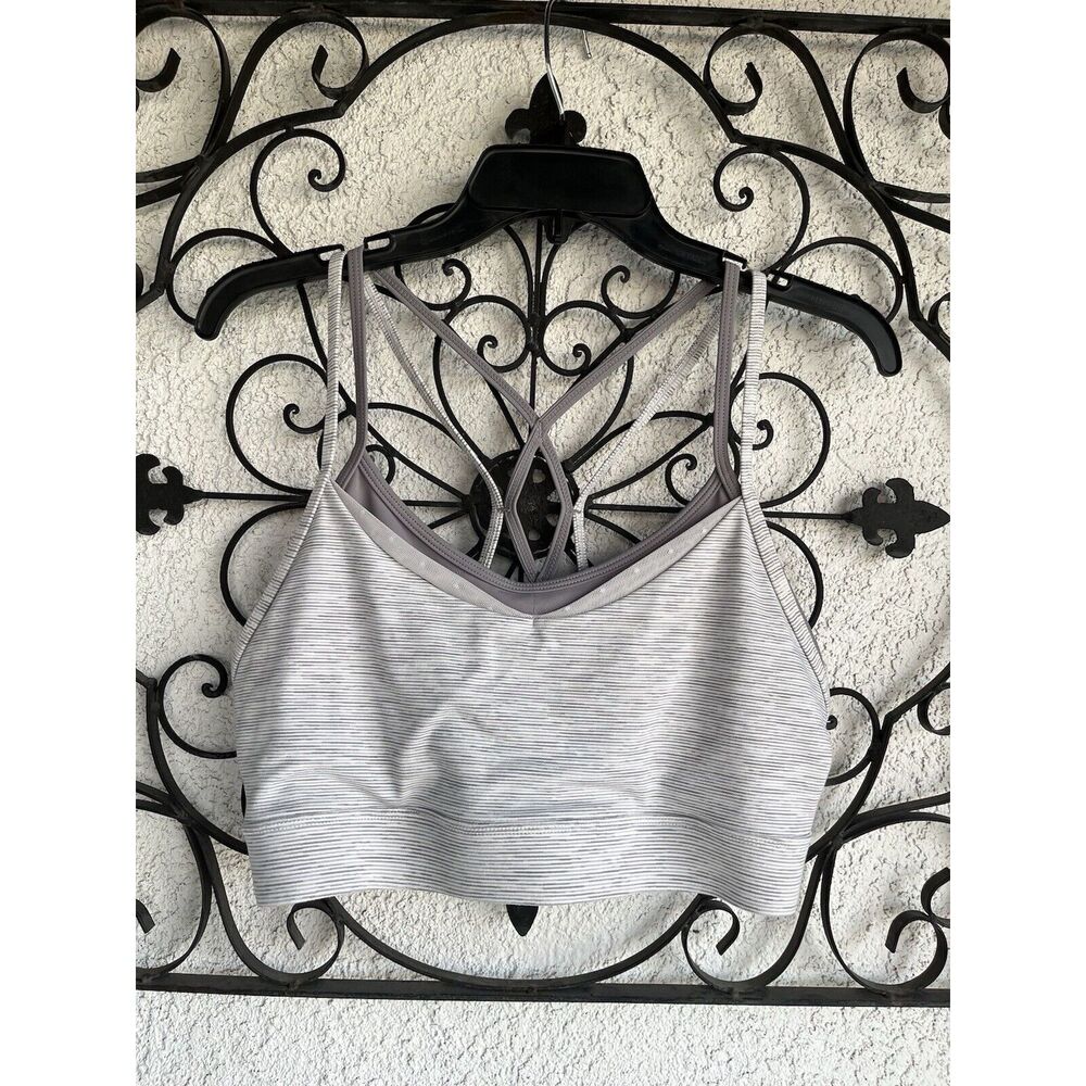 Ziya Strappy Sports Bra Size Large - Gray/White